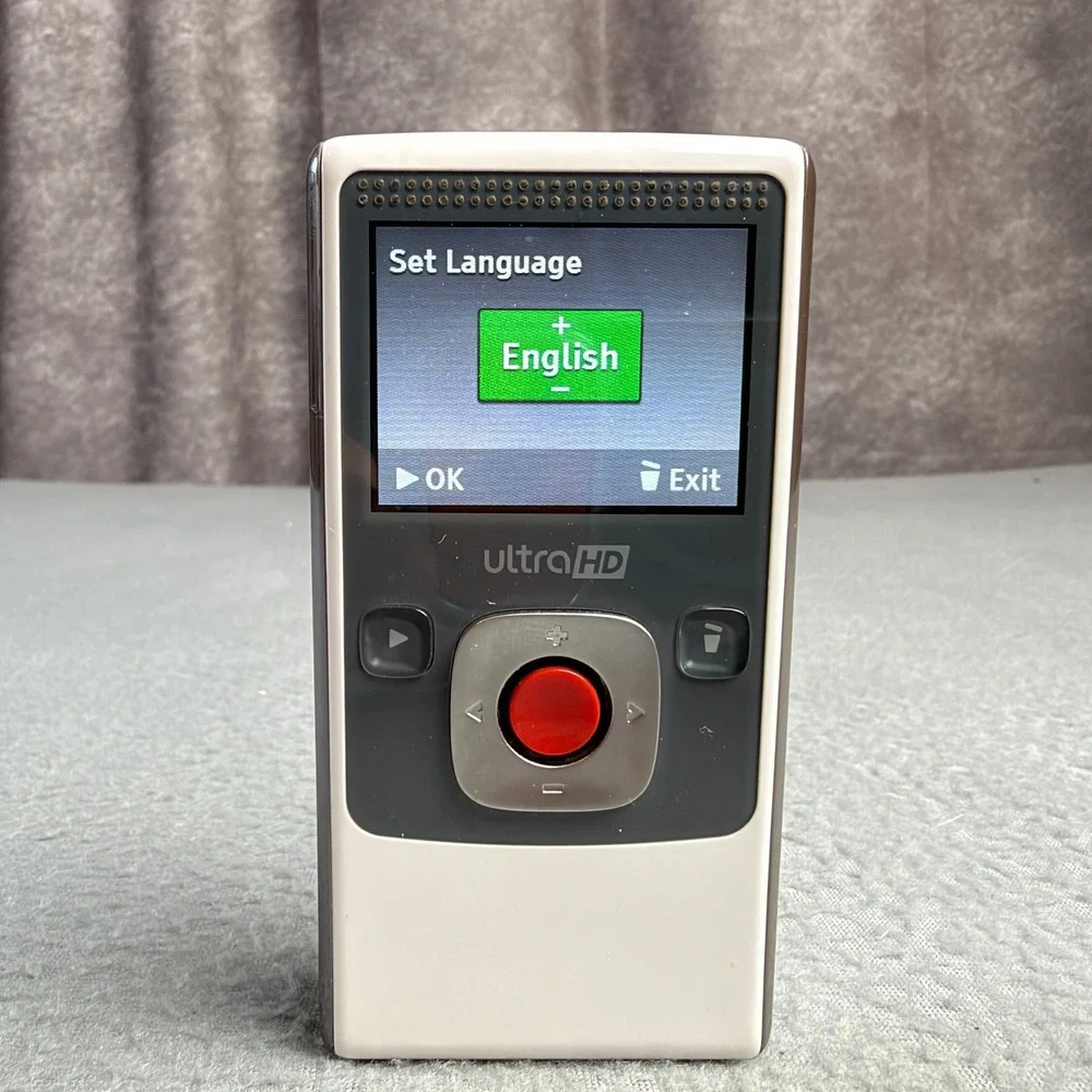 Flip Video Ultra HD Camcorder White Chrome Digital Camera U2120W For Parts